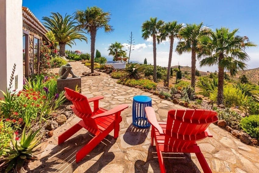 Vista a la Terraza, Villa Botánico, Casa Rural con Piscina Privada Puntagorda
