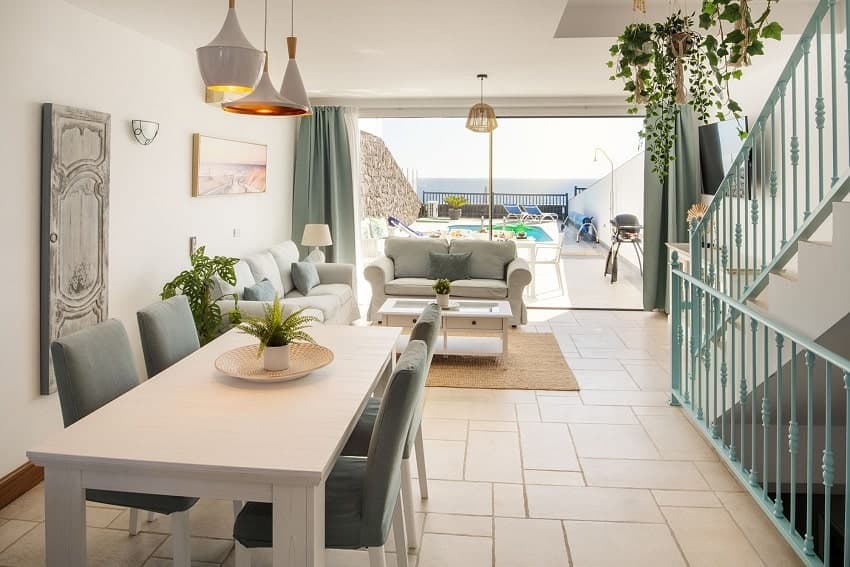 Esstisch, Villa Calero Dream, Ferienhaus Lanzarote mit Pool Meerblick