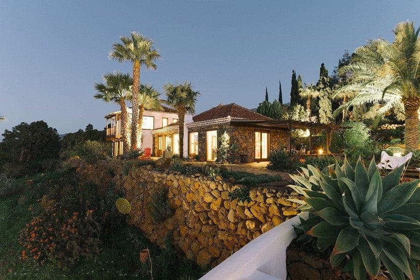 Ambiente Nocturno, Villa Botánico, Casa Rural con Piscina Privada Puntagorda