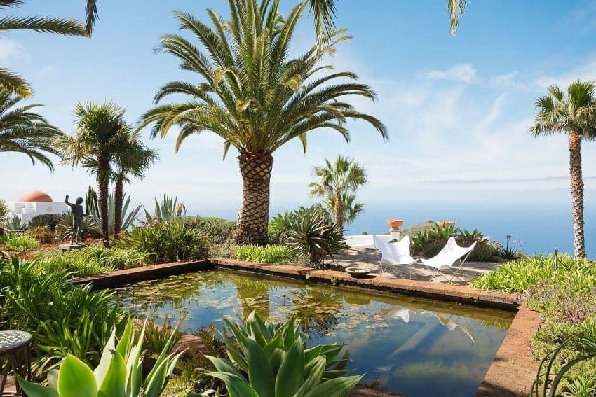 Estanque, Villa Botánico, Casa Rural con Piscina Privada Puntagorda