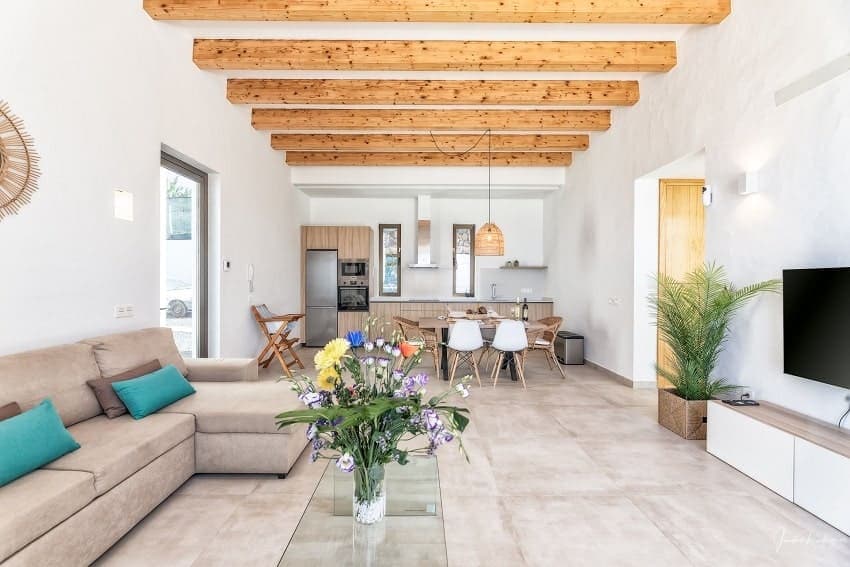 Salón con Cocina, Villa Marina Deluxe 2, Villa con Piscina Privada La Palma