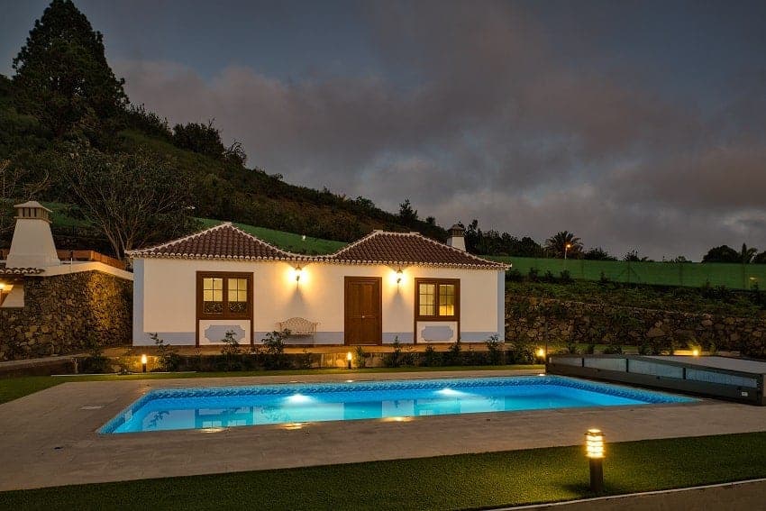 Am Abend, Casa David, La Palma Häuser