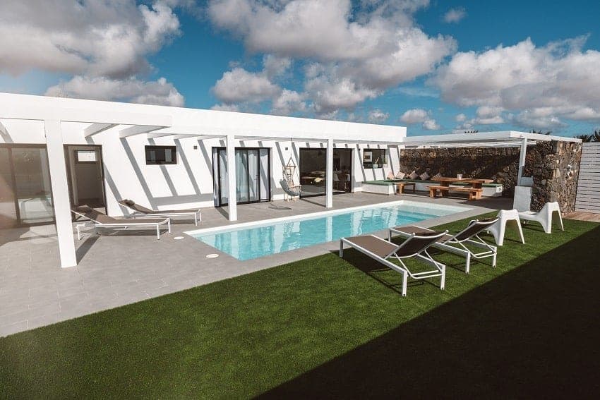 Zona Exterior, Casa Los Lajares, Villa Lajares con Piscina Privada