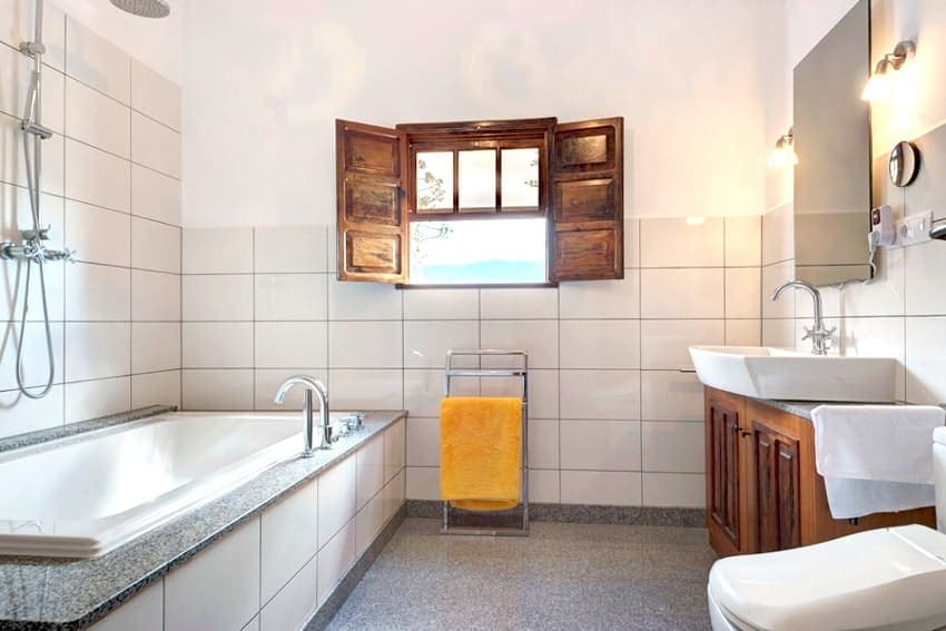 Baño, Casa Vista Caldera, Alquiler Vacacional con Piscina La Palma