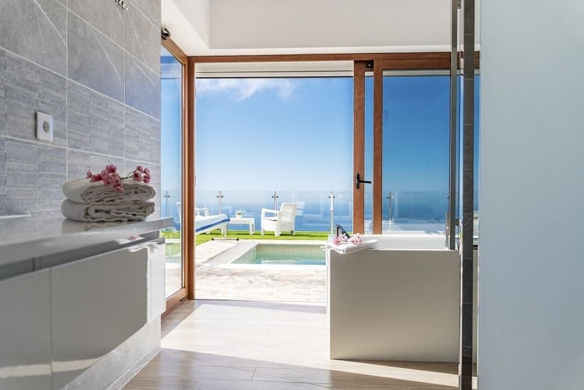 Bathroom with Ocean View, Casa Yaneric, Holiday Rental La Palma