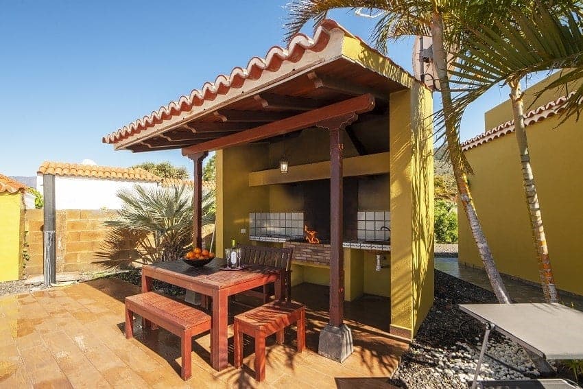 Barbecue, Villa Tamanca, La Palma Westküste Ferienhaus beheizter Pool