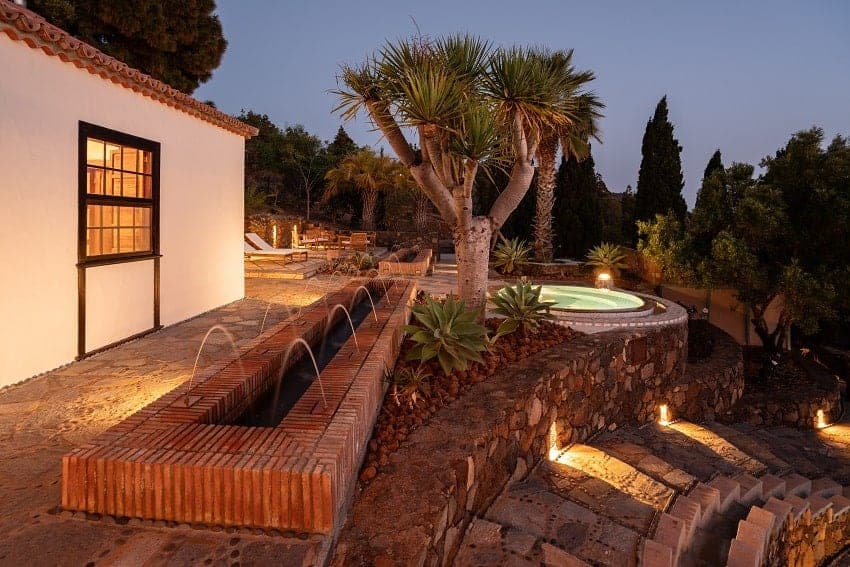 Zona Exterior Iluminada, Alpalma Casa y Jardín, Casa Rural con Piscina Puntagorda