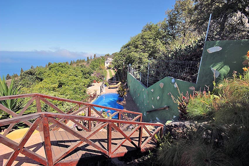 Brücke zum Pool, Casa Tata, Günstige Unterkunft Tijarafe