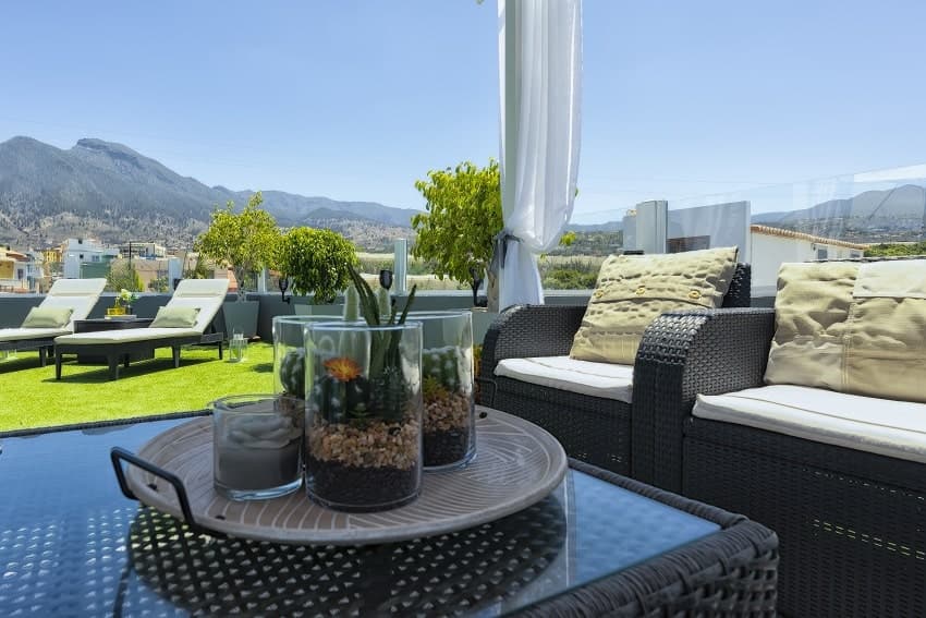 Dachterrasse, Villa Montserrat, Ferienhaus Los Llanos