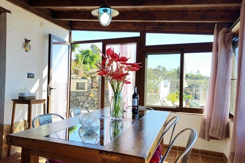 Essbereich, Finca Evamar, Ferienhaus Tijarafe