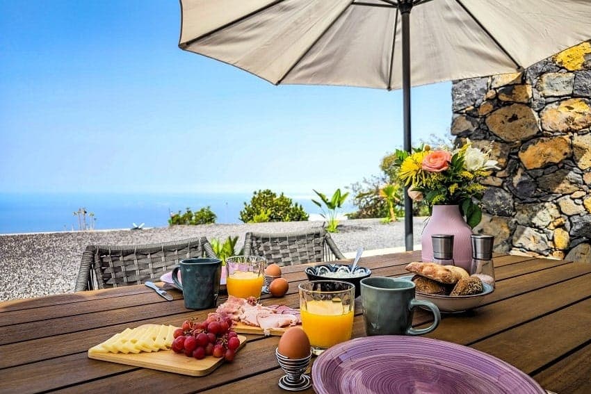 Frühstücksterrasse, Casa de Ensueño, Luxus Ferienhaus La Palma