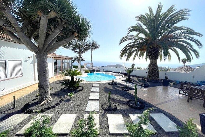 Garten, Villa Tajuya, La Palma Ferienhaus Pool
