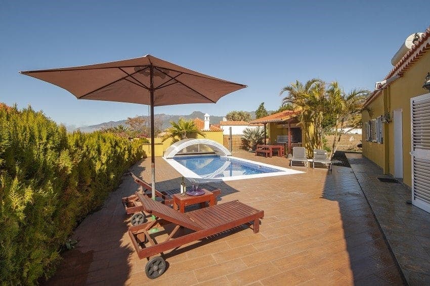 Poolbereich, Villa Tamanca, La Palma Westküste Ferienhaus beheizter Pool
