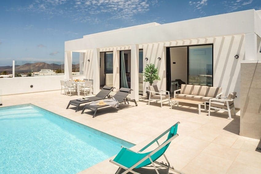 Sunbeds, Villa Caprica, Lanzarote Villa to Rent
