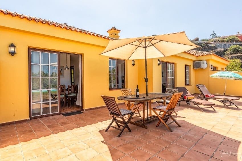 Terrasse, Casa El Salto, Ferienhaus Los Llanos mit Pool