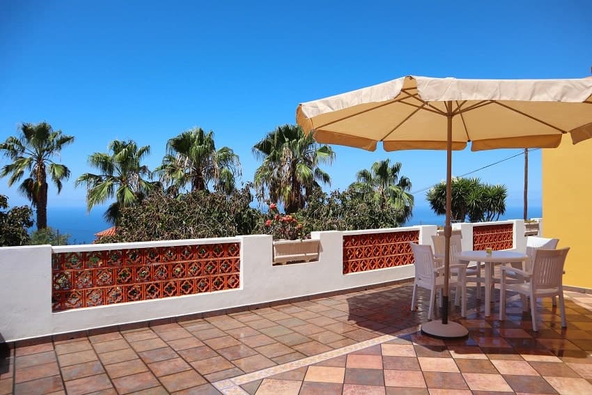 Terrasse, Casa Mar, Ferienhaus Tijarafe mit Pool
