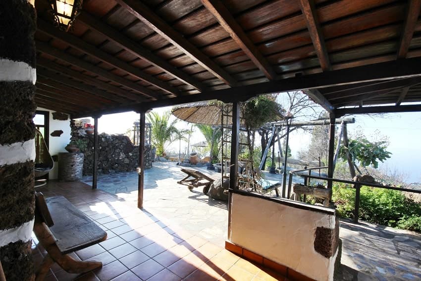 Terrasse, Finca Cuatro Pinos, Finca Urlaub La Palma