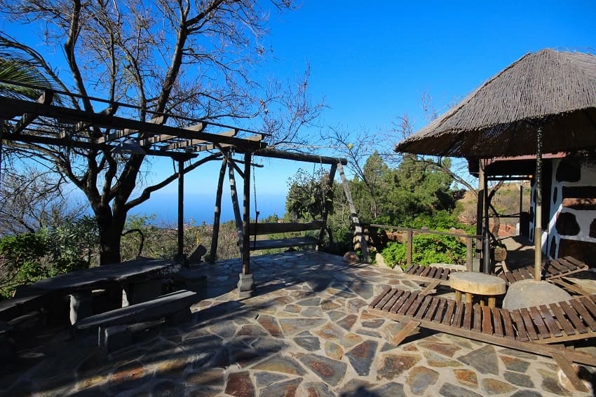Terrasse, Finca Cuatro Pinos, Finca Urlaub La Palma