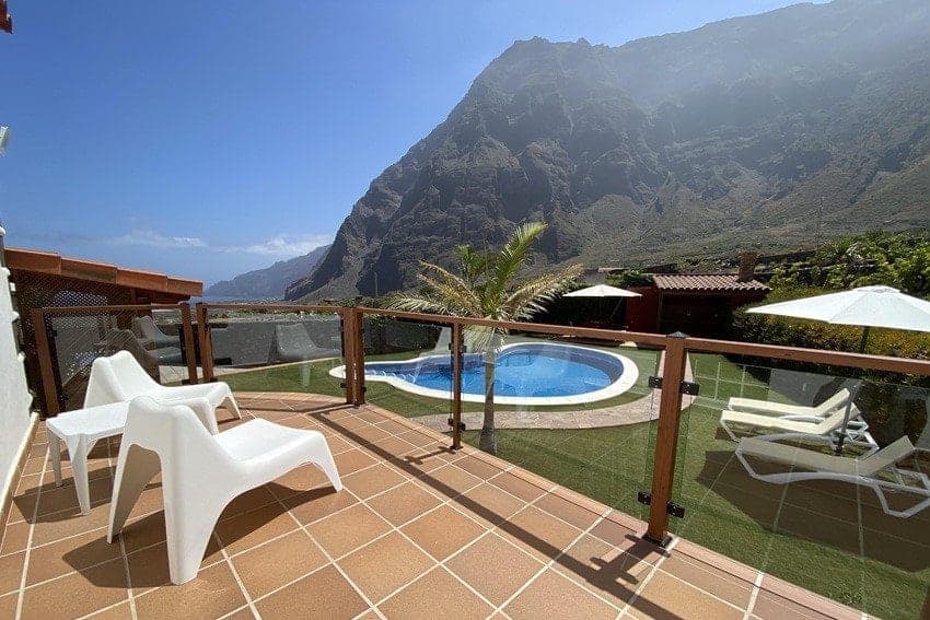 Terrasse, Villa Mocanes, El Hierro Ferienhaus mit Pool