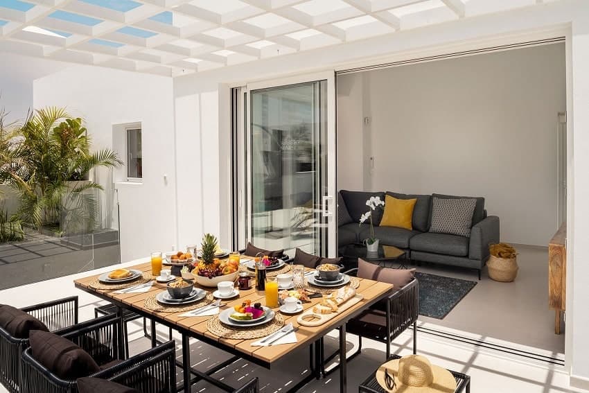 Terraza, Villa Sunrise A, Villa de Lujo con Piscina Lanzarote