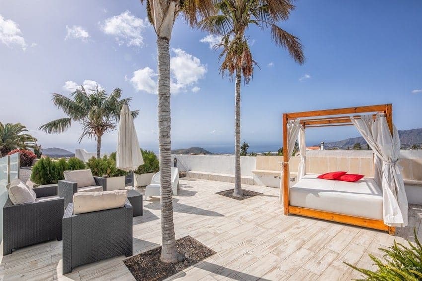 Terrasse, Villa Tajuya, La Palma Ferienhaus Pool