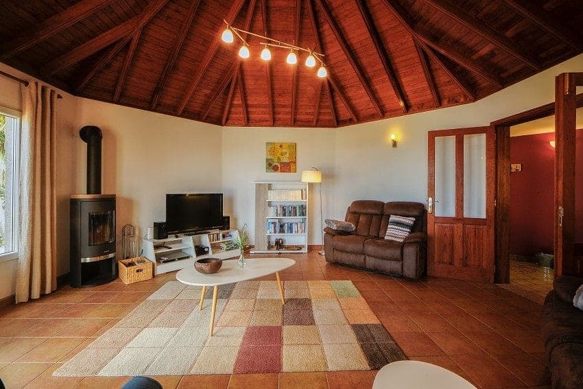 Villa Panorámica, Salón, Villa con Piscina La Palma