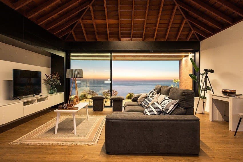 Sala de Estar, Villa Majarona, Villa en La Palma con Piscina Privada