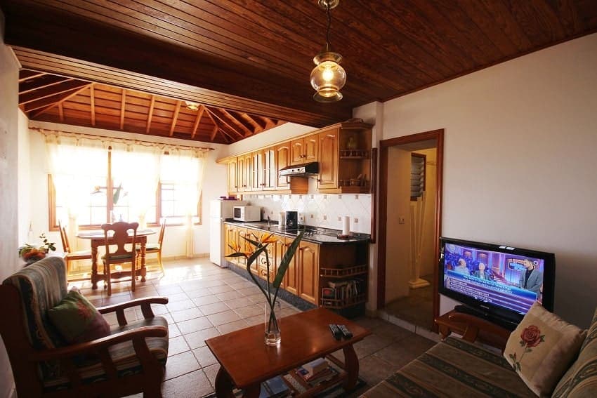 Wohnbereich mit Küche, Finca Los Dos Patos C, Finca auf La Palma mieten