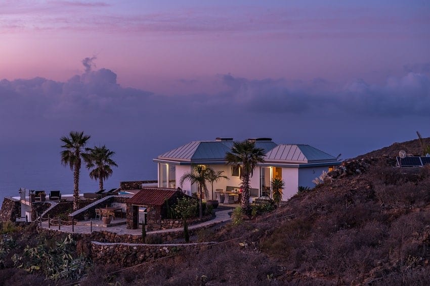 Abendstimmung, Villa Pura Vida, Luxus Ferienhaus La Palma