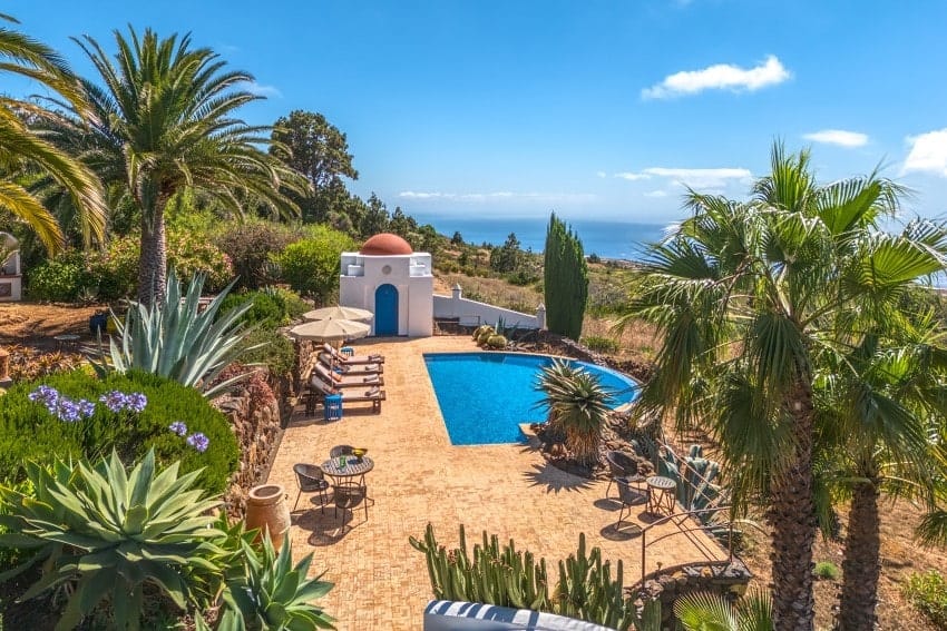 View of the Pool Area, Villa Botánico, La Palma Holiday Villa