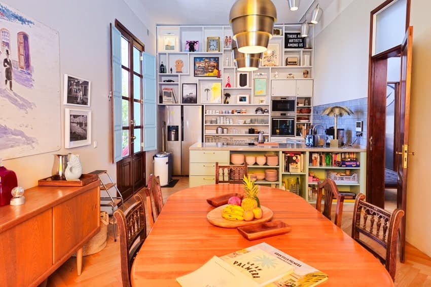 Mesa de Comedor con Cocina, Gran Villa Palmera, Villa con Piscina Los Llanos
