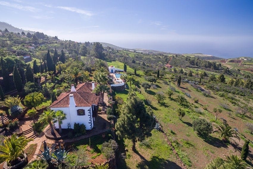 Luftaufnahme, Villa Botánico, Luxus Ferienhaus La Palma