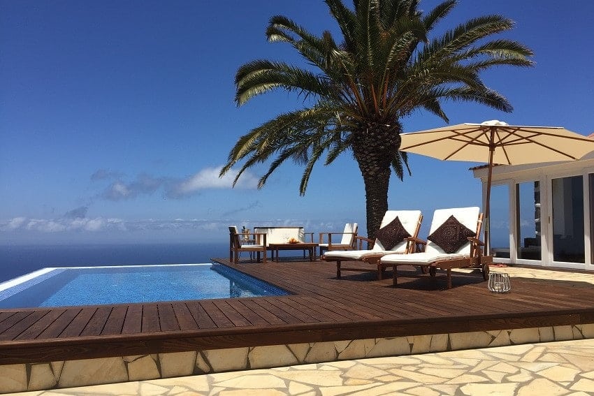 Terrasse, Villa Palomar, Luxus Ferienhaus La Palma