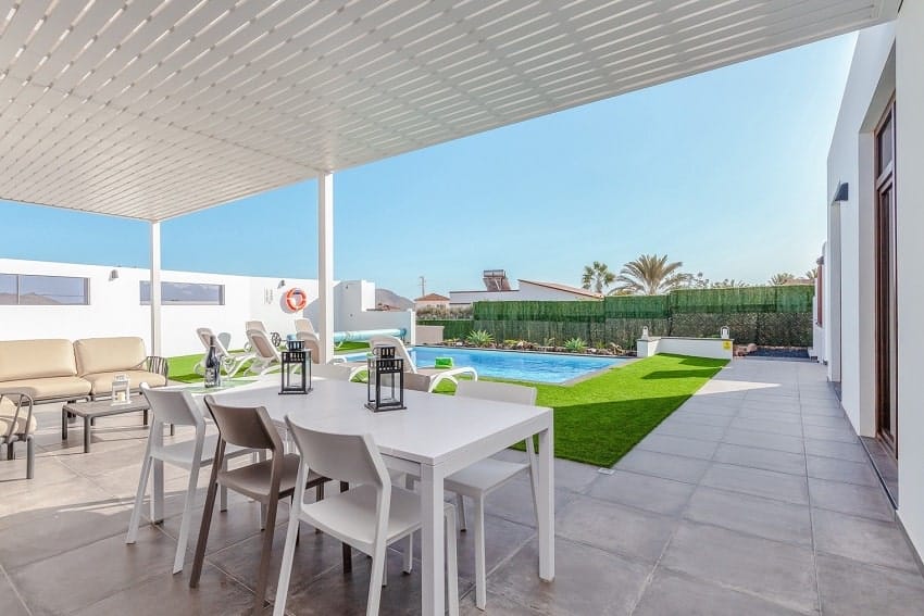 Terrasse, Villa Ponzos, Luxus Ferienhaus Fuerteventura