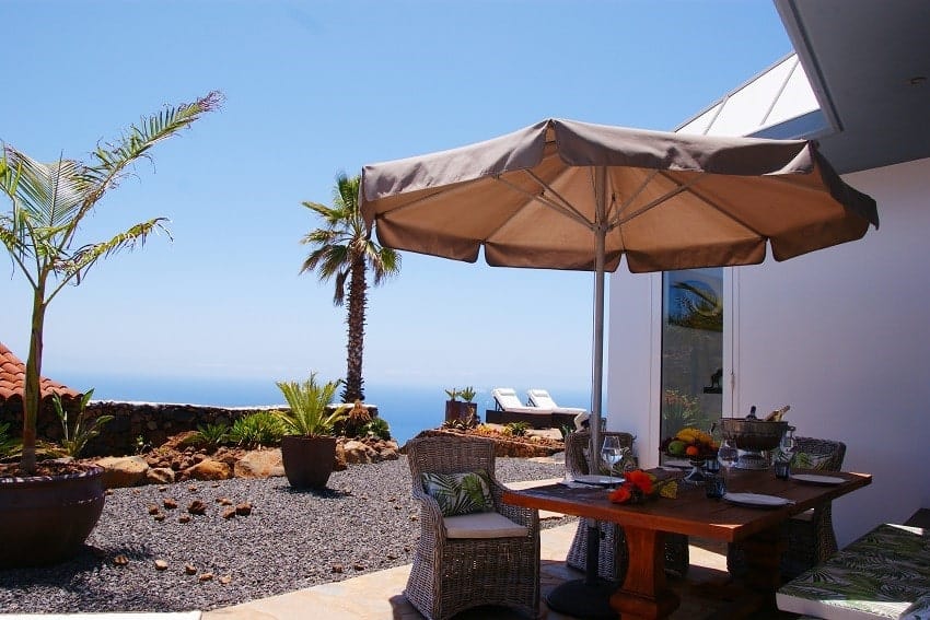 Terrasse, Villa Pura Vida, Luxus Ferienhaus La Palma