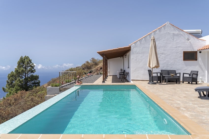 Villa Atardecer, Pool, Ferienhaus Puntagorda, La Palma